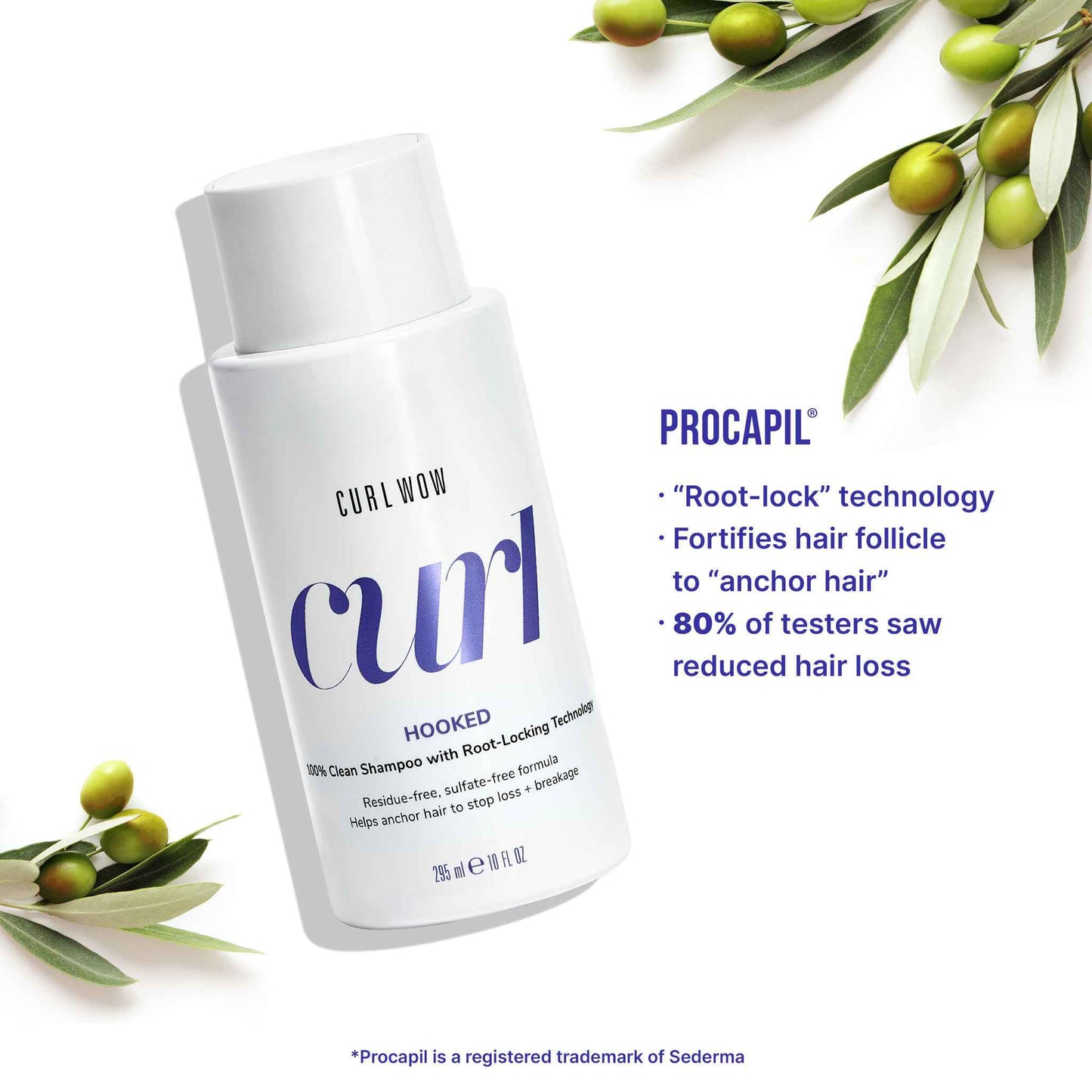 Procapil has “root-lock” technology and fortifies the hair follicle to “anchor hair.” 80% of testers saw reduced hair loss. *Procapil is a registered trademark of Sederma