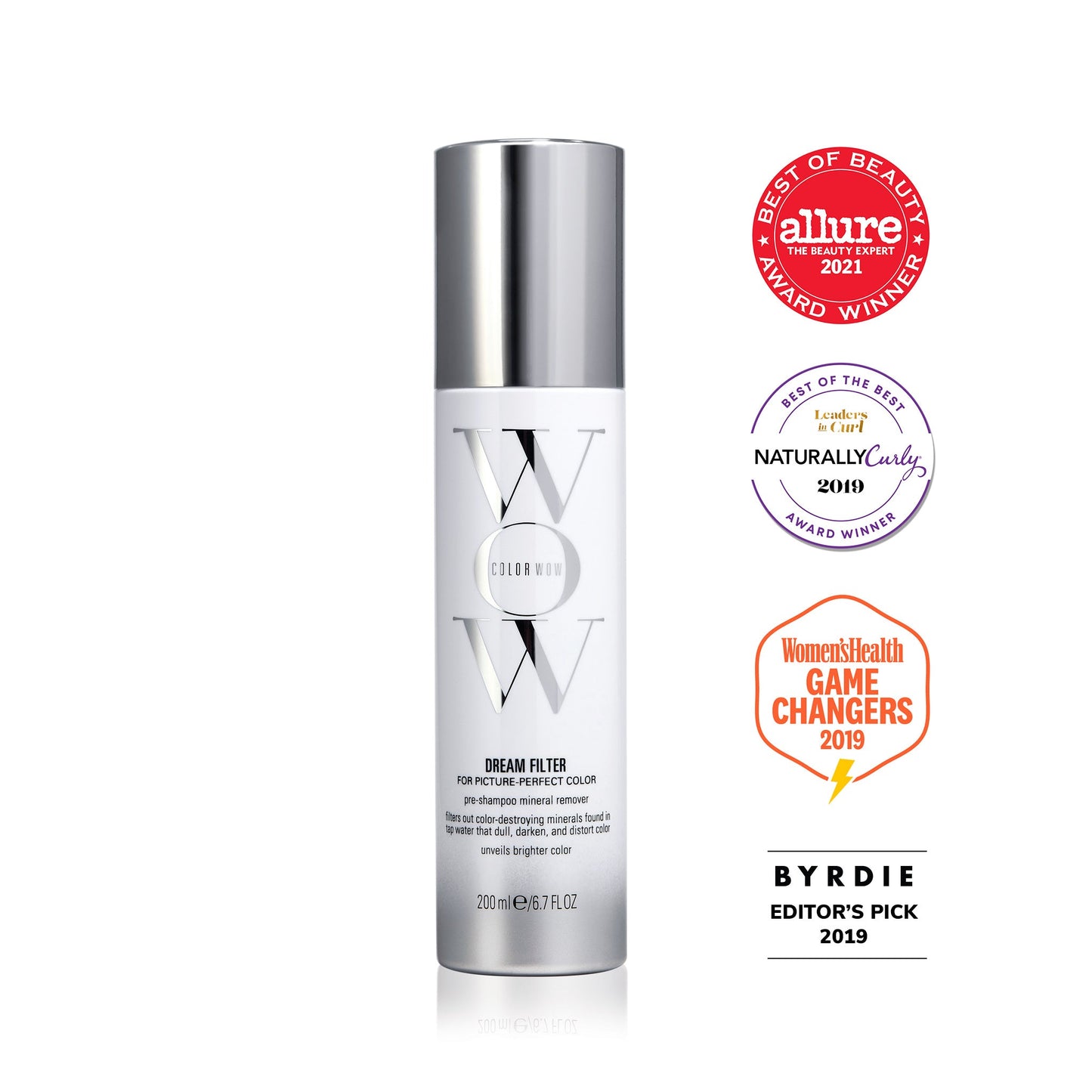 Dream Filter is the winner of Allure Best of Beauty in 2021, Naturally Curly Best of the Best in 2019, Women’s Health Game Changers in 2019, and Byrdie Editor’s Pick in 2019.